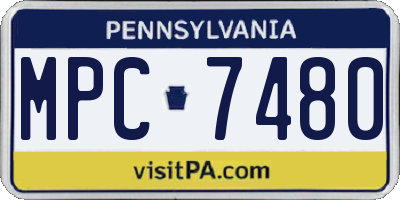 PA license plate MPC7480