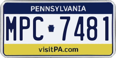 PA license plate MPC7481