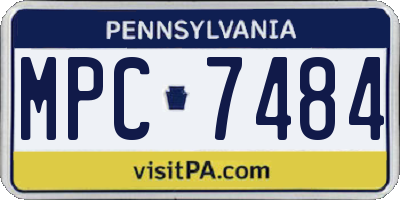PA license plate MPC7484