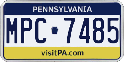 PA license plate MPC7485
