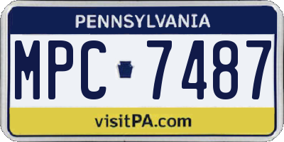 PA license plate MPC7487