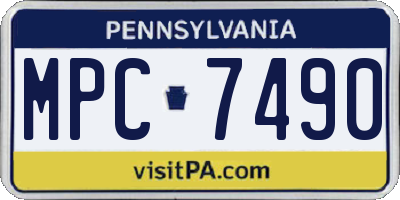 PA license plate MPC7490