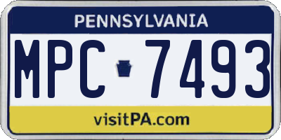 PA license plate MPC7493