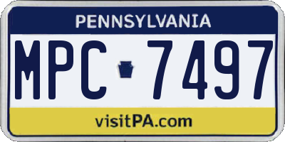 PA license plate MPC7497