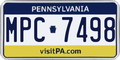 PA license plate MPC7498