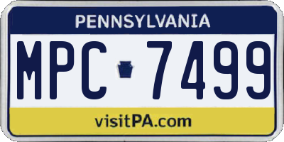 PA license plate MPC7499