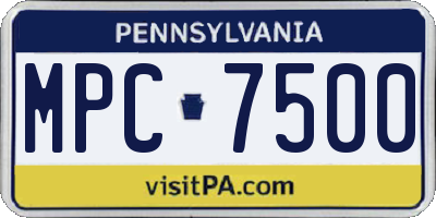 PA license plate MPC7500