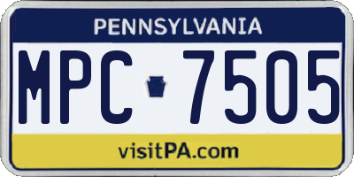 PA license plate MPC7505
