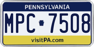 PA license plate MPC7508