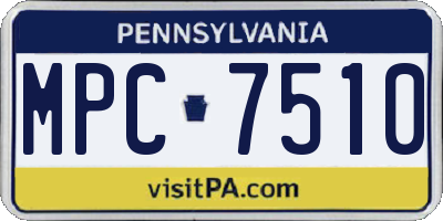 PA license plate MPC7510