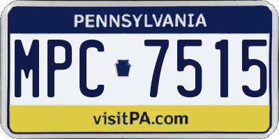 PA license plate MPC7515