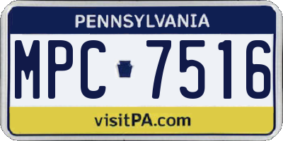 PA license plate MPC7516