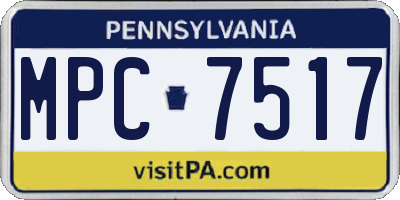 PA license plate MPC7517