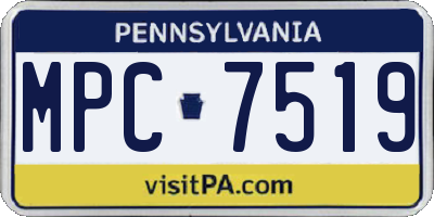 PA license plate MPC7519