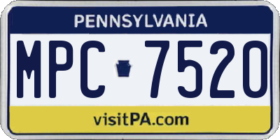 PA license plate MPC7520
