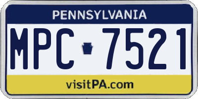 PA license plate MPC7521