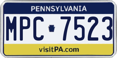 PA license plate MPC7523