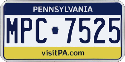 PA license plate MPC7525