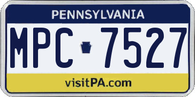 PA license plate MPC7527