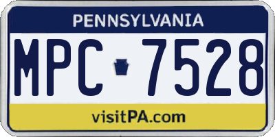 PA license plate MPC7528