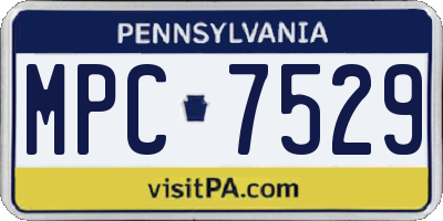 PA license plate MPC7529