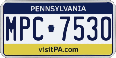 PA license plate MPC7530