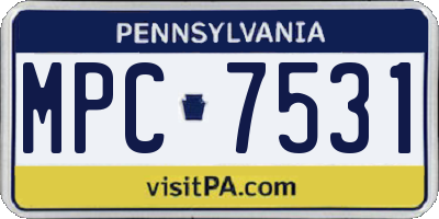 PA license plate MPC7531