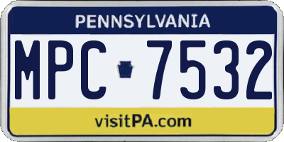 PA license plate MPC7532