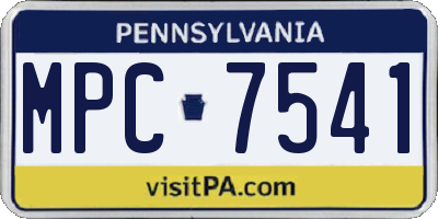 PA license plate MPC7541