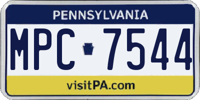 PA license plate MPC7544