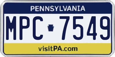 PA license plate MPC7549