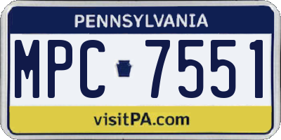 PA license plate MPC7551