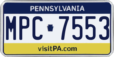 PA license plate MPC7553