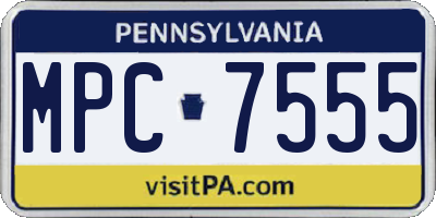 PA license plate MPC7555
