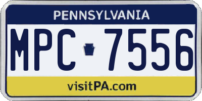 PA license plate MPC7556