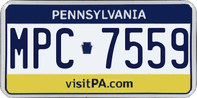 PA license plate MPC7559