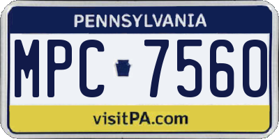 PA license plate MPC7560