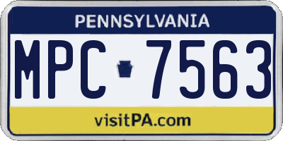PA license plate MPC7563