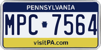 PA license plate MPC7564