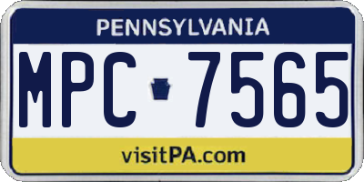PA license plate MPC7565