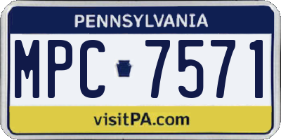 PA license plate MPC7571