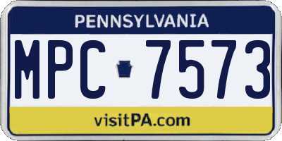 PA license plate MPC7573