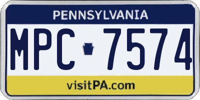 PA license plate MPC7574