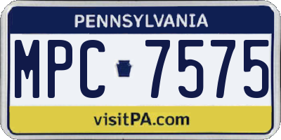 PA license plate MPC7575
