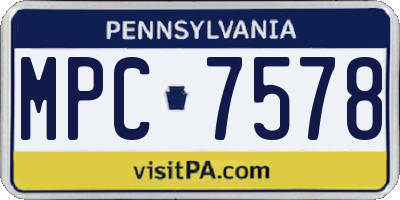 PA license plate MPC7578