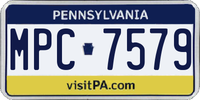 PA license plate MPC7579