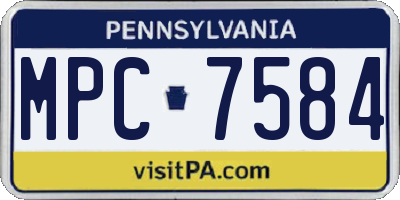 PA license plate MPC7584