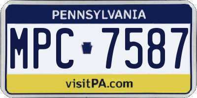 PA license plate MPC7587