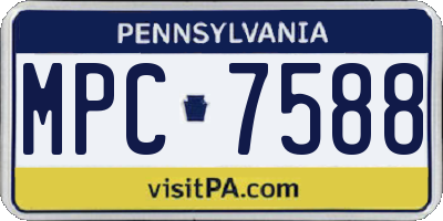 PA license plate MPC7588