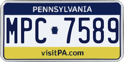 PA license plate MPC7589